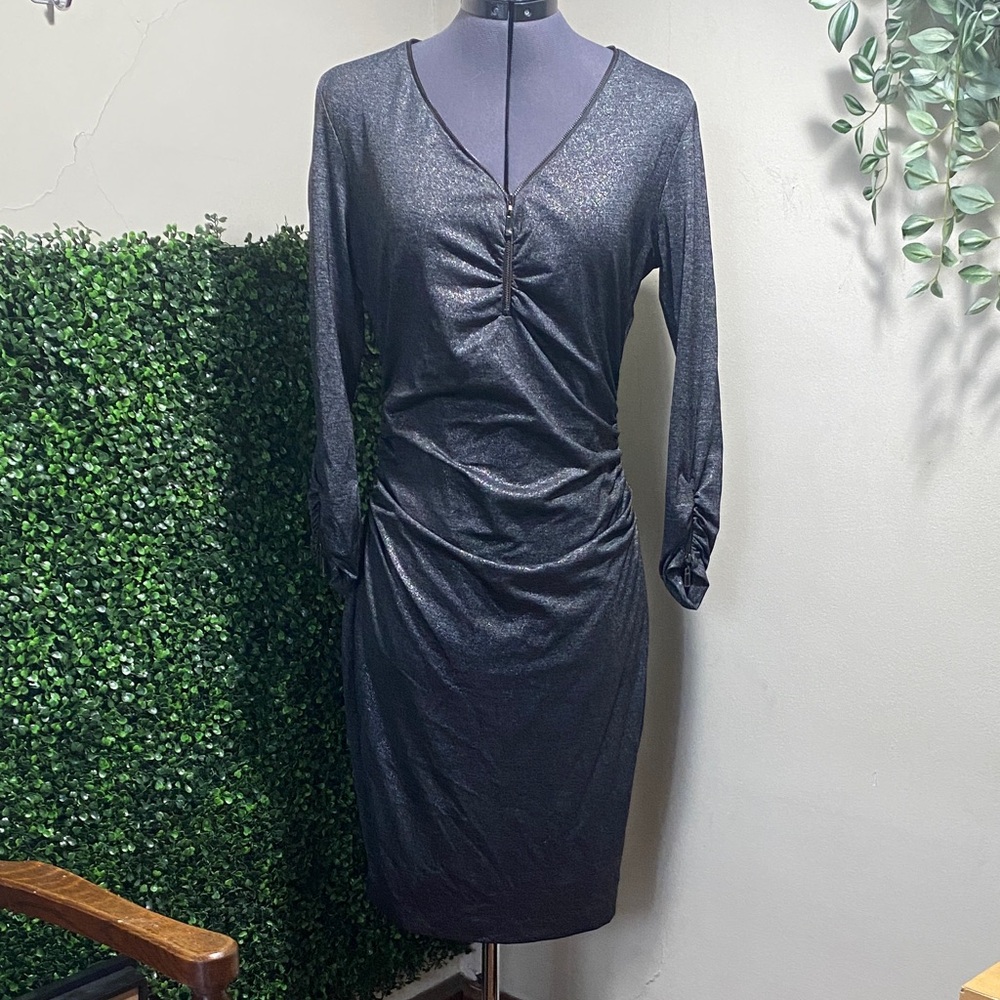 Cashe Elegant Black Ruched Dress